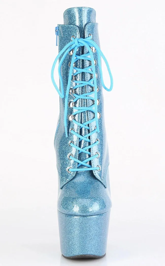 ADORE-1020GP Baby Blue Glitter Ankle Boots