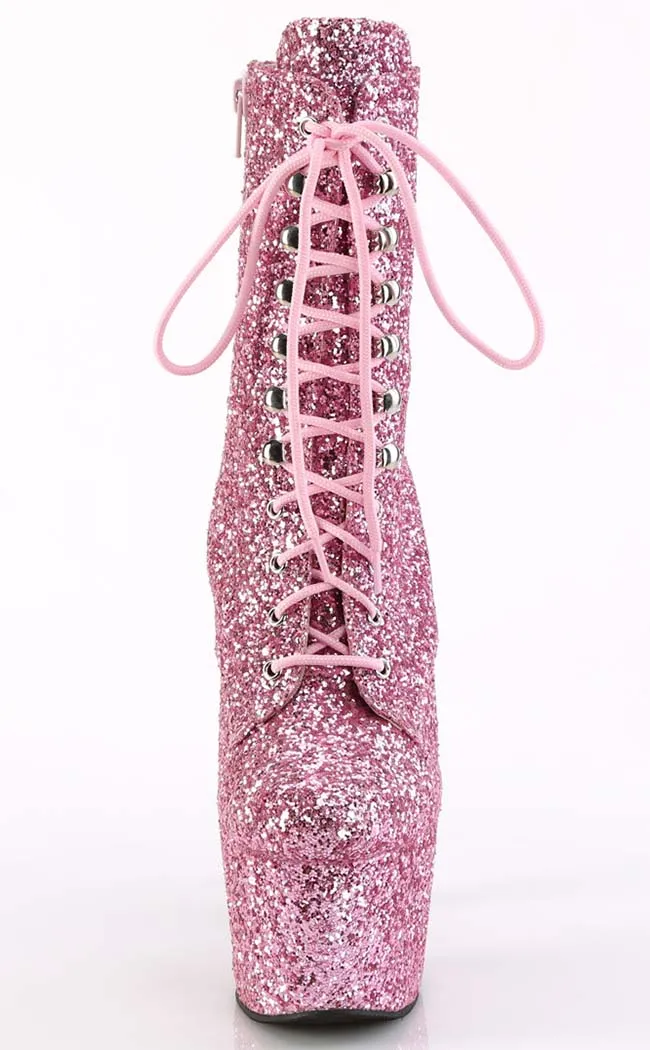 ADORE-1020GWR Baby Pink Glitter Ankle Boots