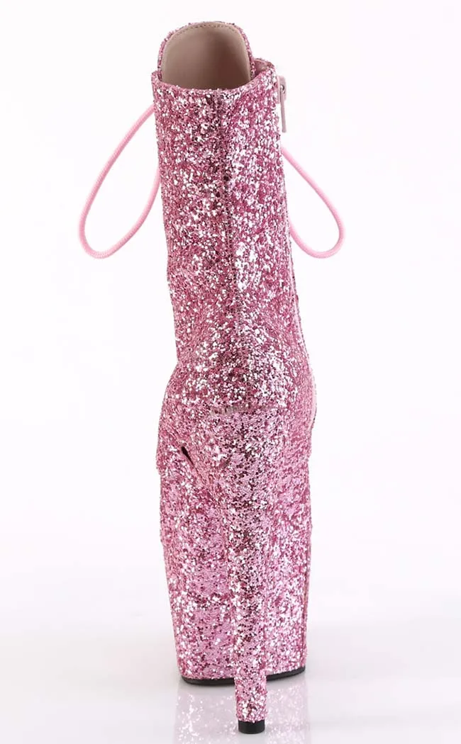 ADORE-1020GWR Baby Pink Glitter Ankle Boots