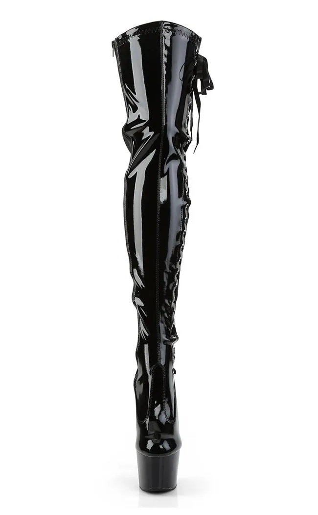 ADORE-3050 Black Patent Thigh High Boots [In Stock]