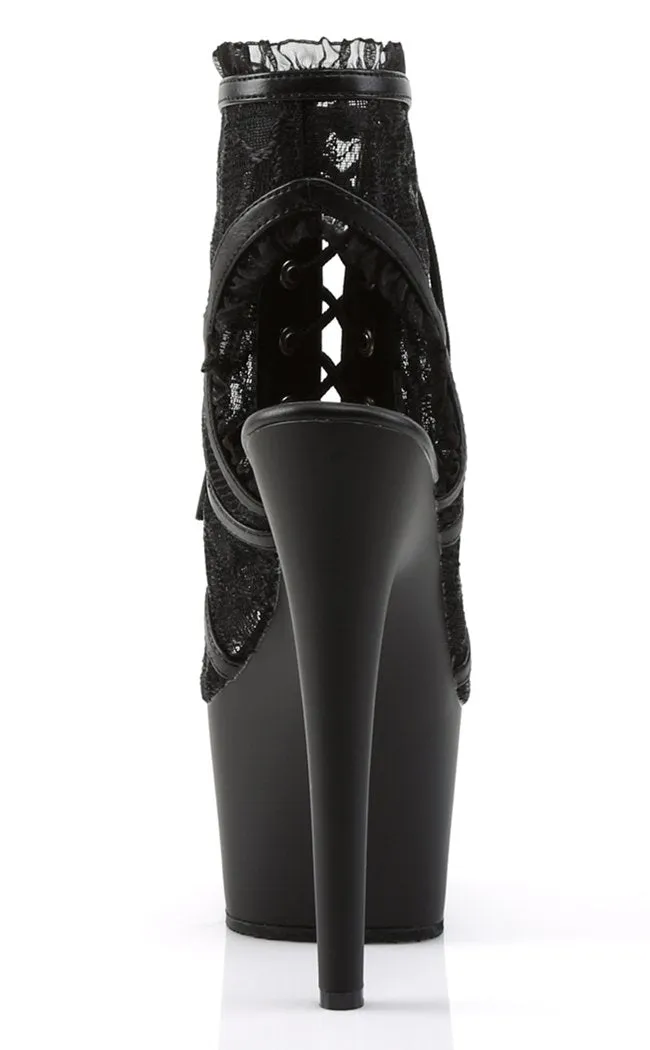 ADORE-796LC Black Lace Peeptoe Heels