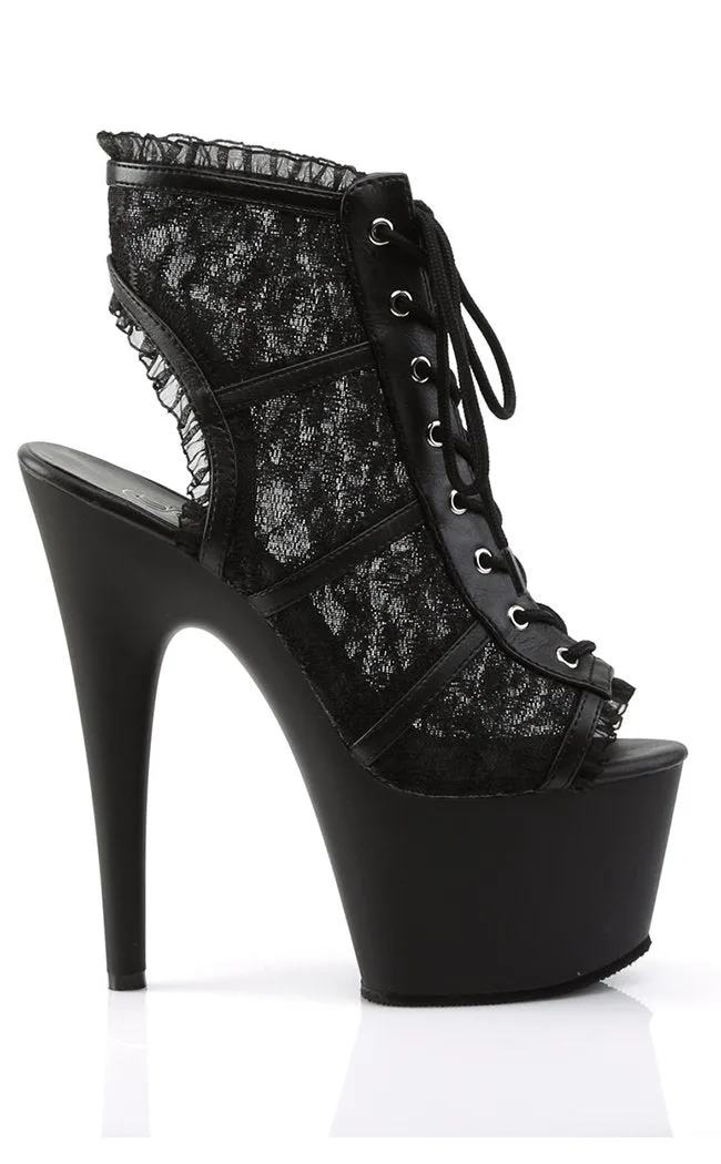 ADORE-796LC Black Lace Peeptoe Heels