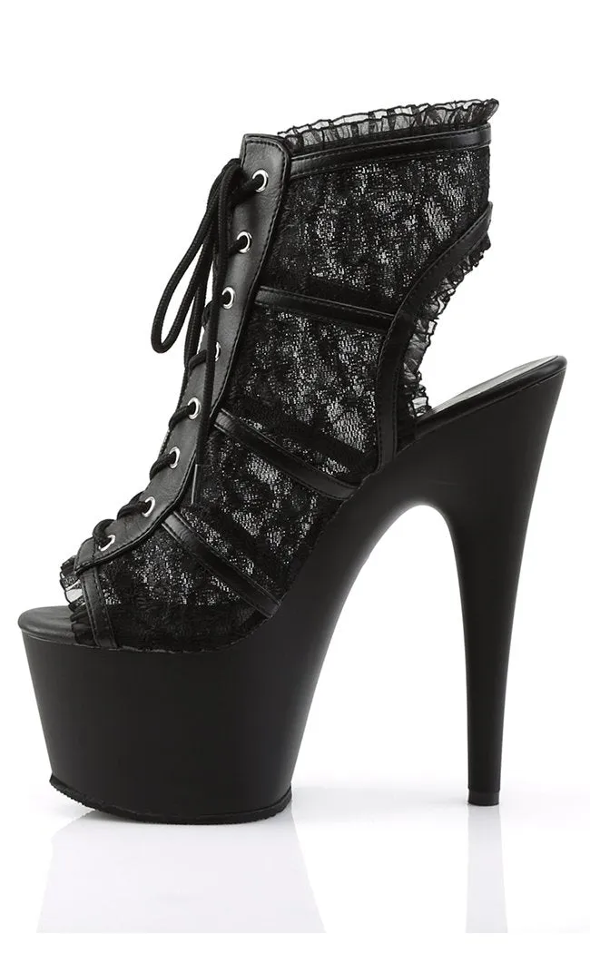 ADORE-796LC Black Lace Peeptoe Heels