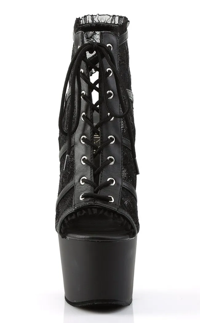 ADORE-796LC Black Lace Peeptoe Heels