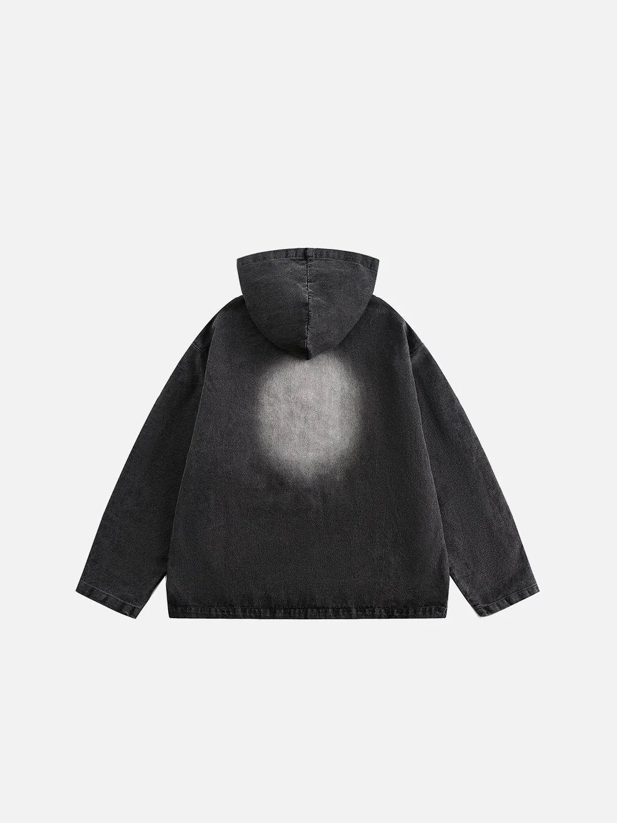 Aelfric Eden Fringe Washed Half Zip Up Hoodie