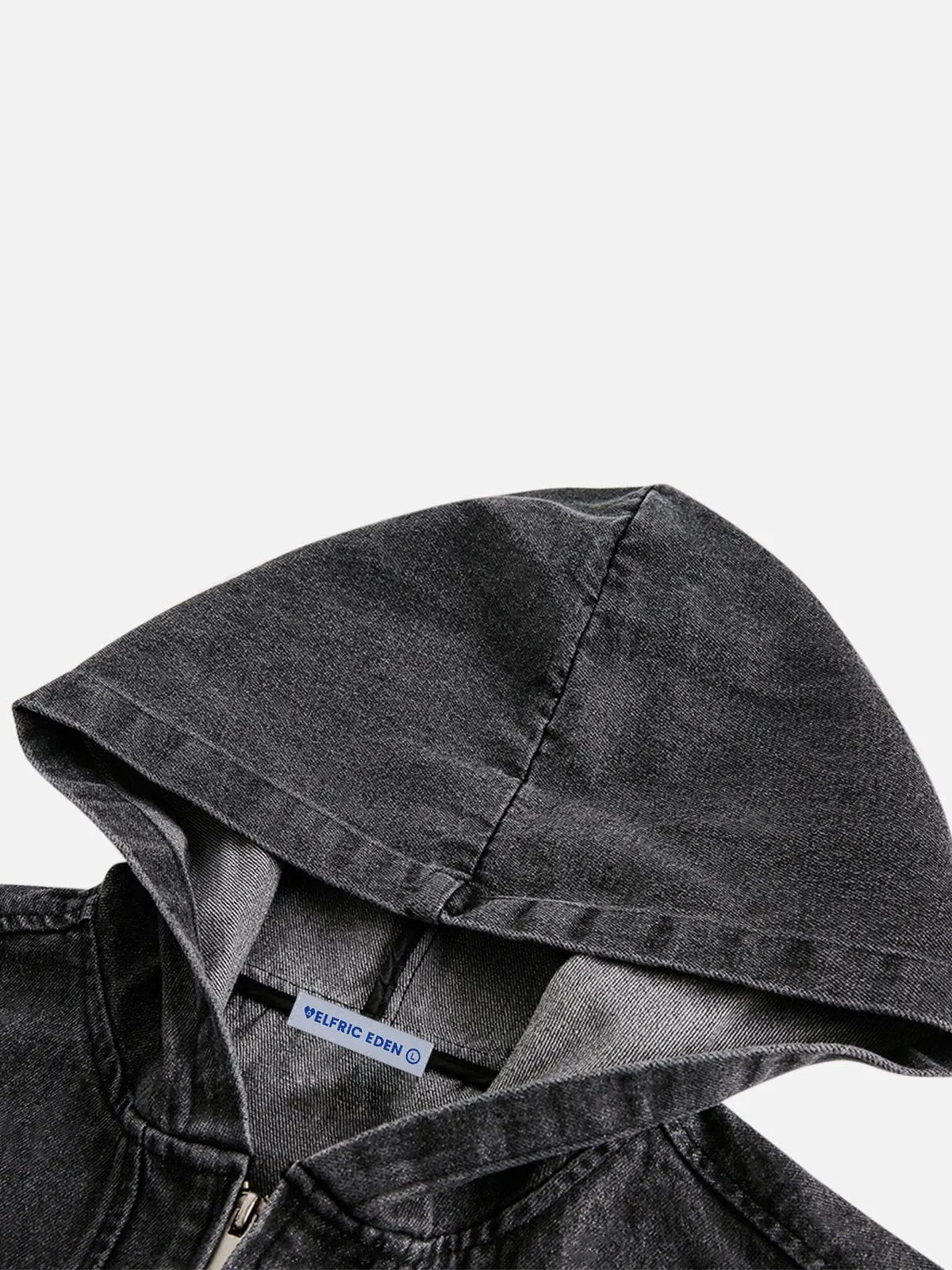 Aelfric Eden Fringe Washed Half Zip Up Hoodie
