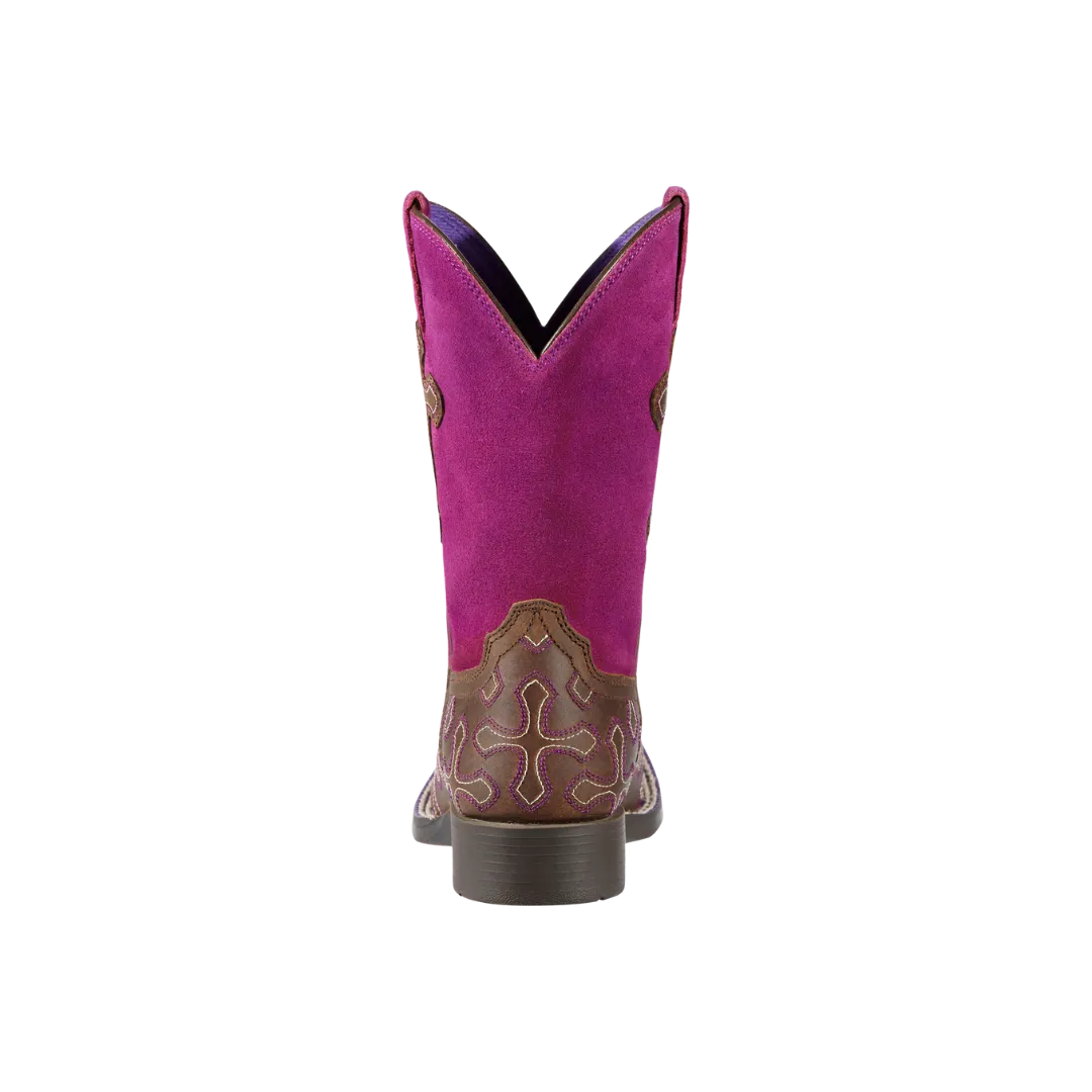 Ariat Kid's Crossroads Cowboy Fuchsia Boots