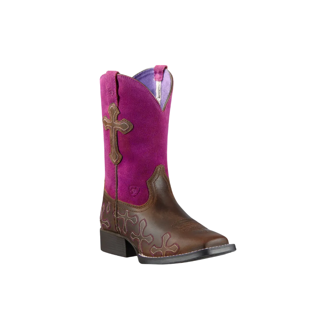 Ariat Kid's Crossroads Cowboy Fuchsia Boots