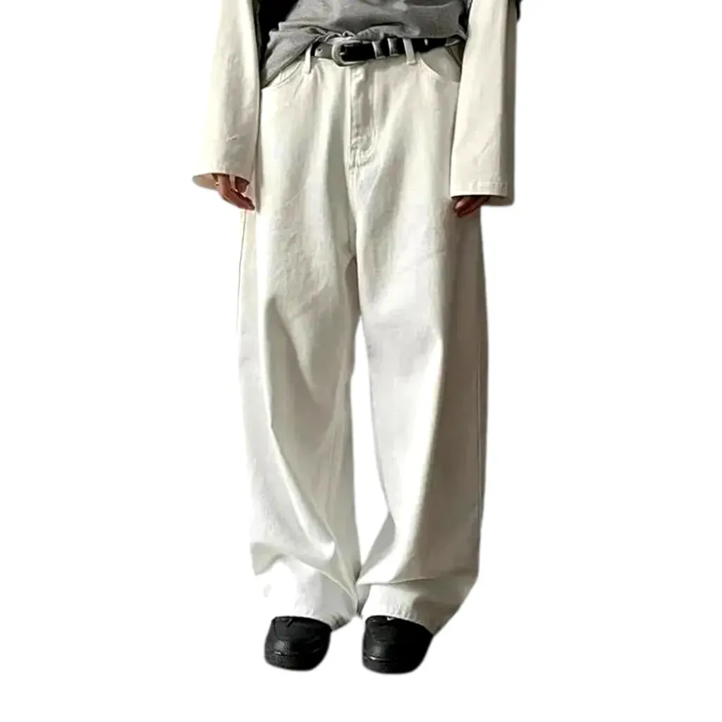 Baggy mid rise colored men's denim pants