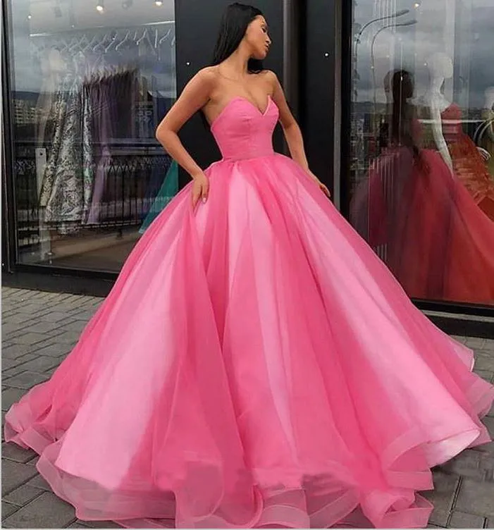 Ball Gown Sweetheart Prom Dress, Princess Floor Length Tulle Quinceanera Dresses UQ2260
