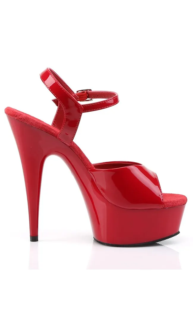 DELIGHT-609 Red Patent Heels [In Stock]
