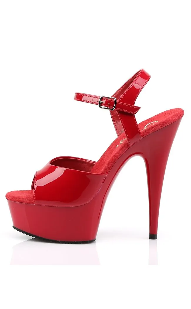 DELIGHT-609 Red Patent Heels [In Stock]