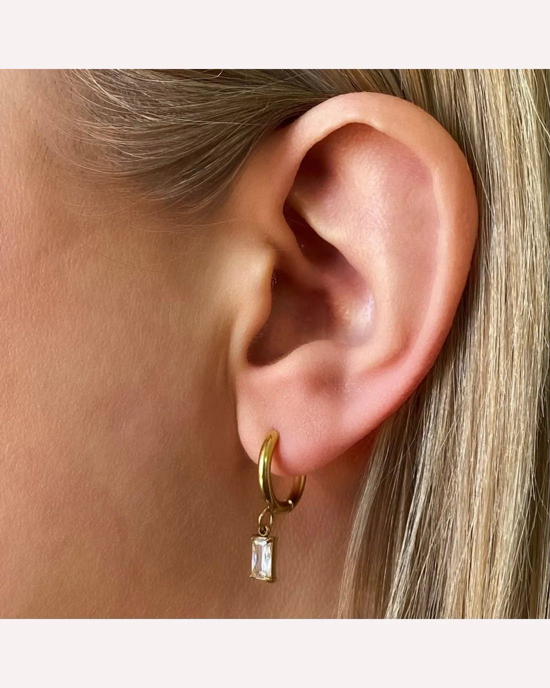 Ever Jewellery Luxe Drop Huggie Earrings