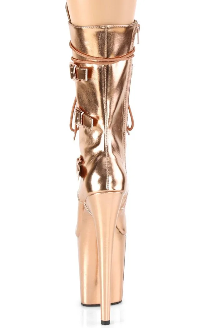 FLAMINGO-1053 Rose Gold Mid Calf Boots