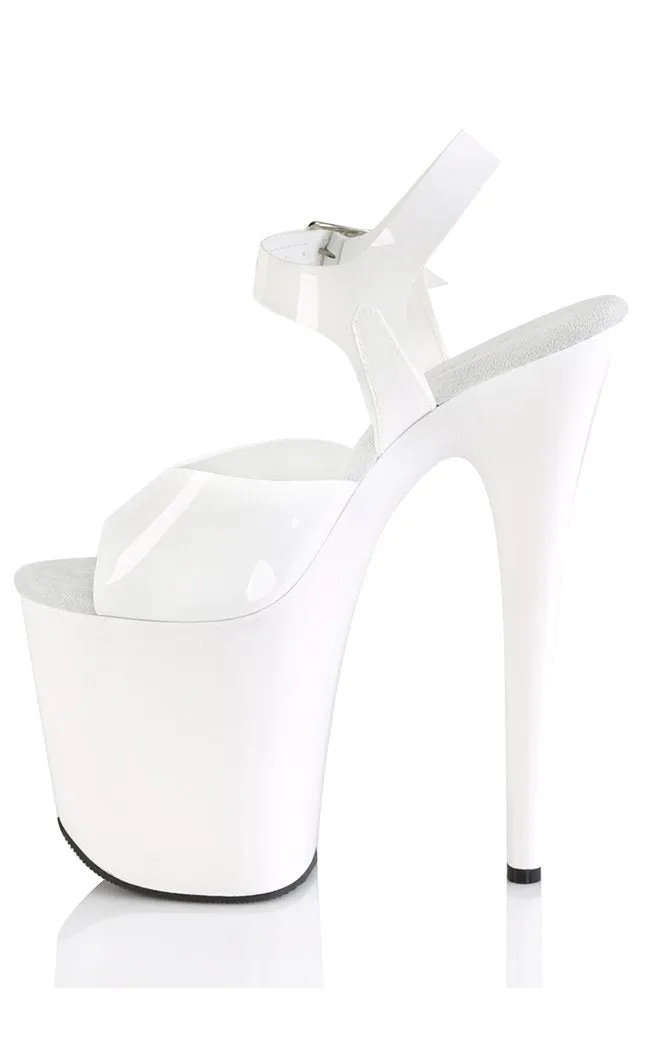 FLAMINGO-808N White Jelly Platform Heels