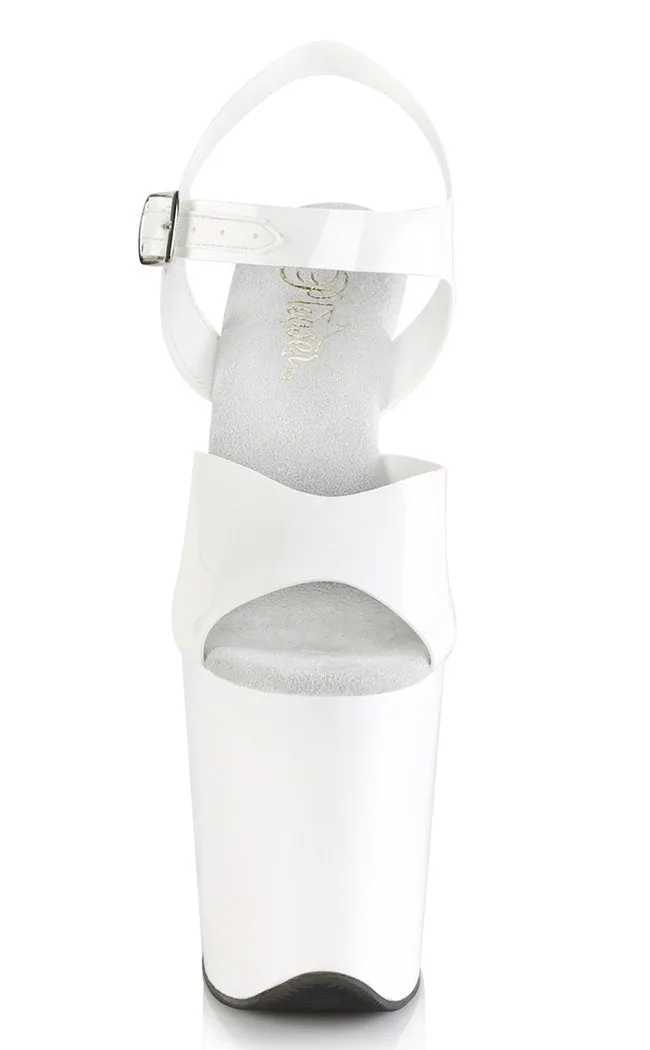 FLAMINGO-808N White Jelly Platform Heels