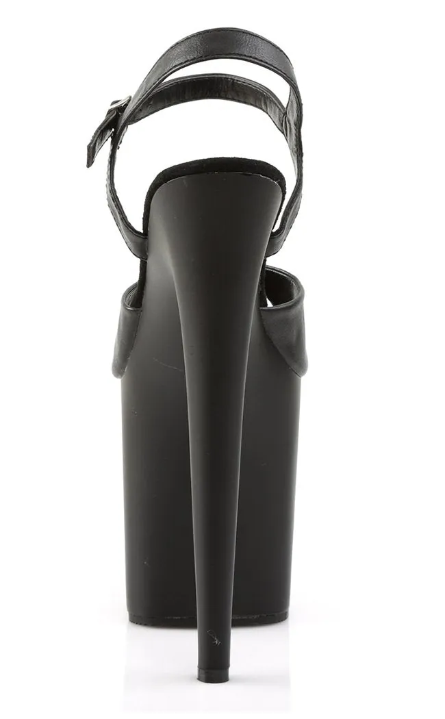 FLAMINGO-809 Black Vegan Leather Platform Heels