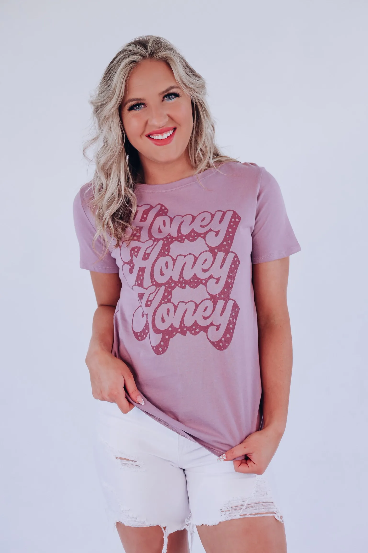 Honey Honey Honey Graphic Tee - Plum