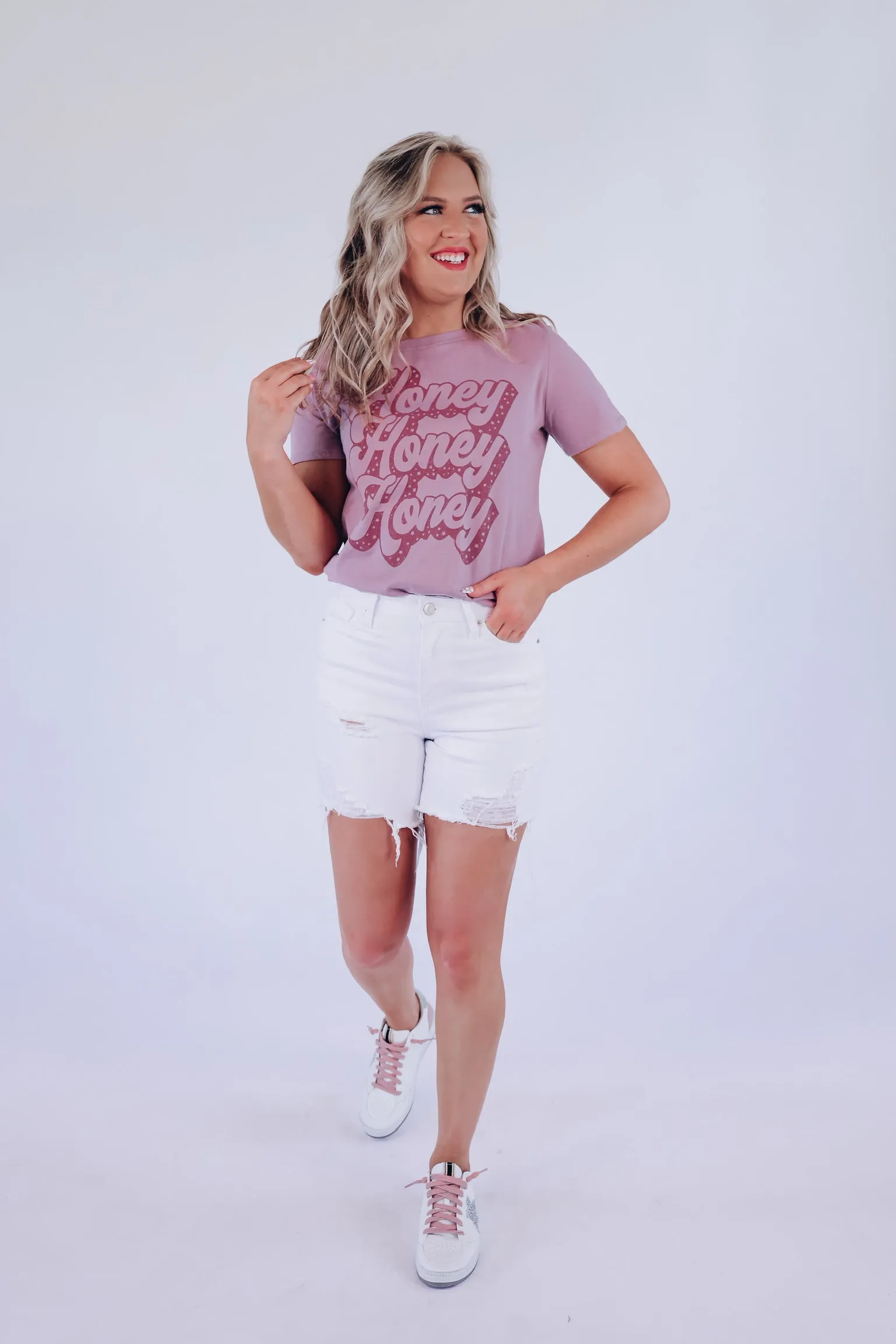 Honey Honey Honey Graphic Tee - Plum