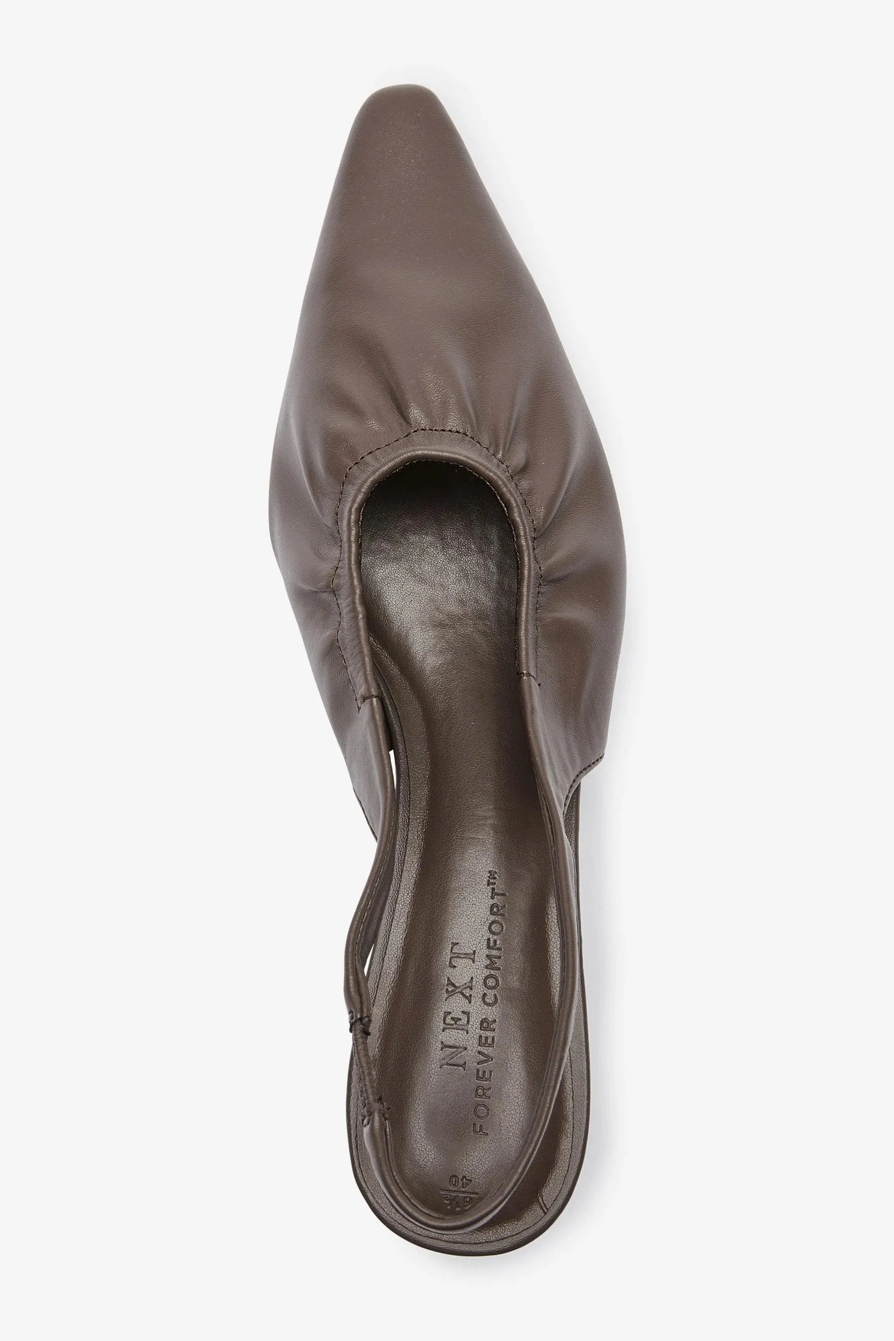 Next Forever Taupe Chisel Ruched Slingbacks Womens Shoes