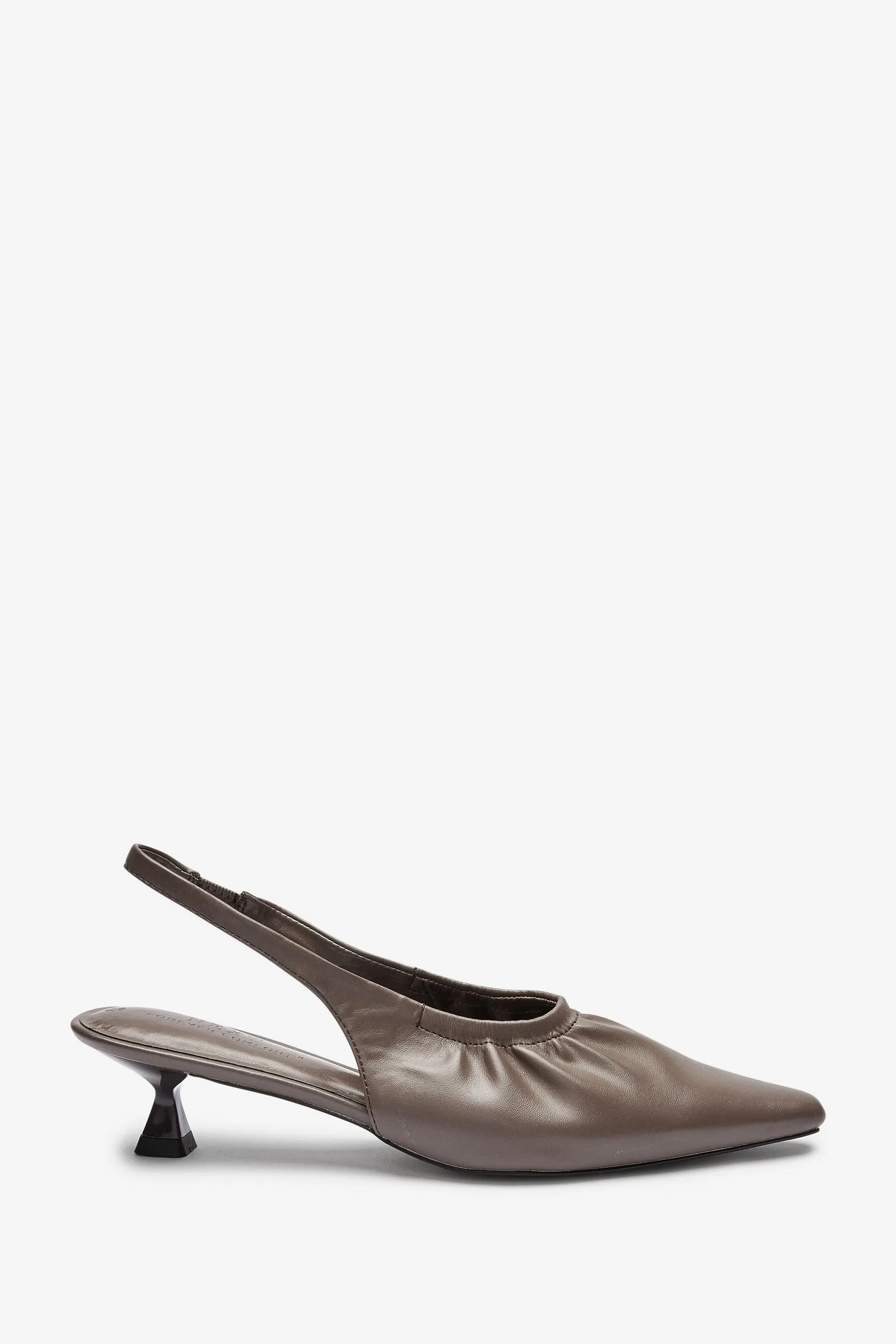 Next Forever Taupe Chisel Ruched Slingbacks Womens Shoes
