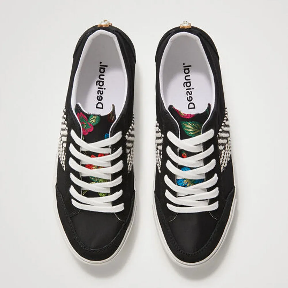 Scarpe Donna DESIGUAL Sneakers con Platform colore Nero e Fascia Etnica