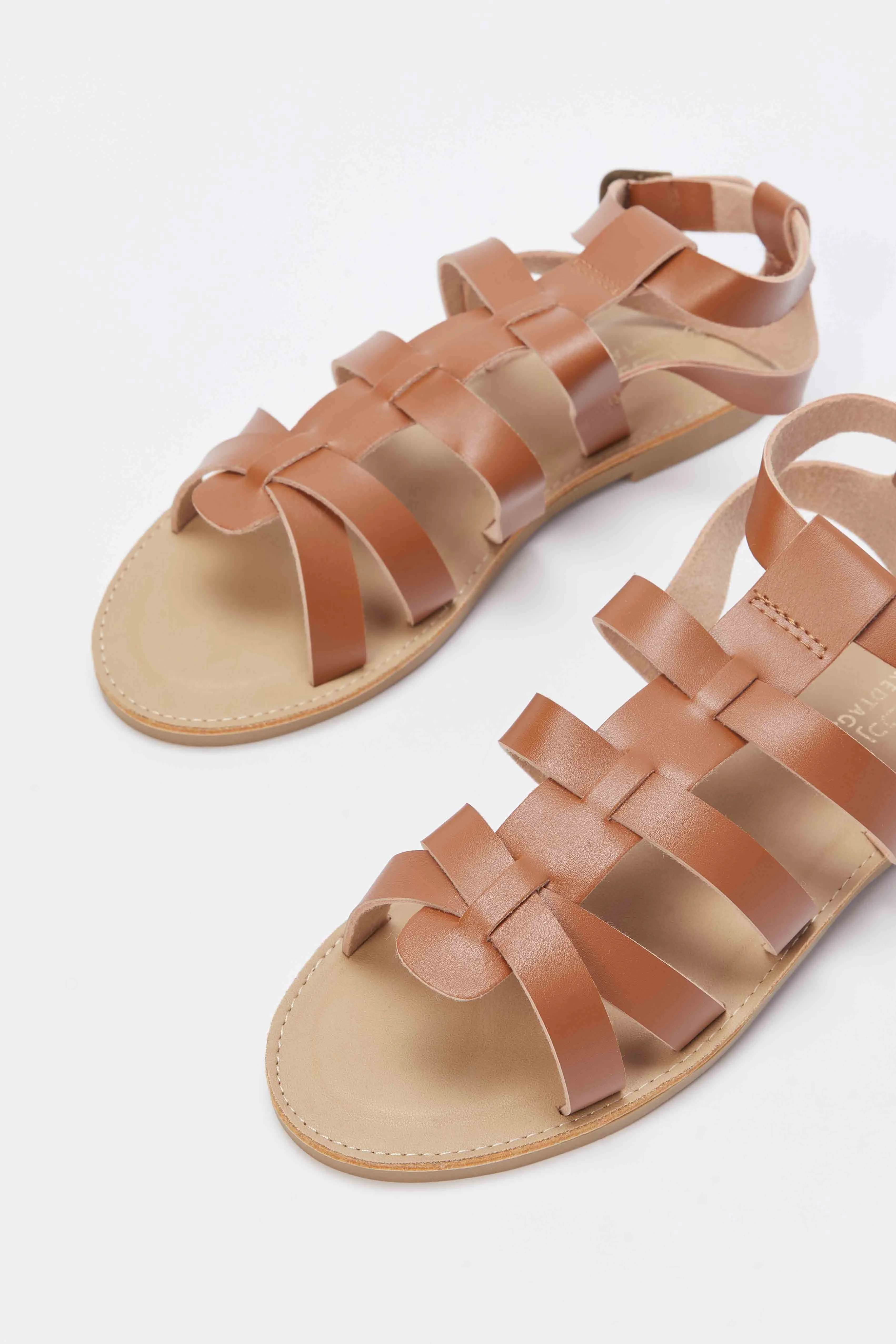 Senior Girls Brown Multi Strap Sandal