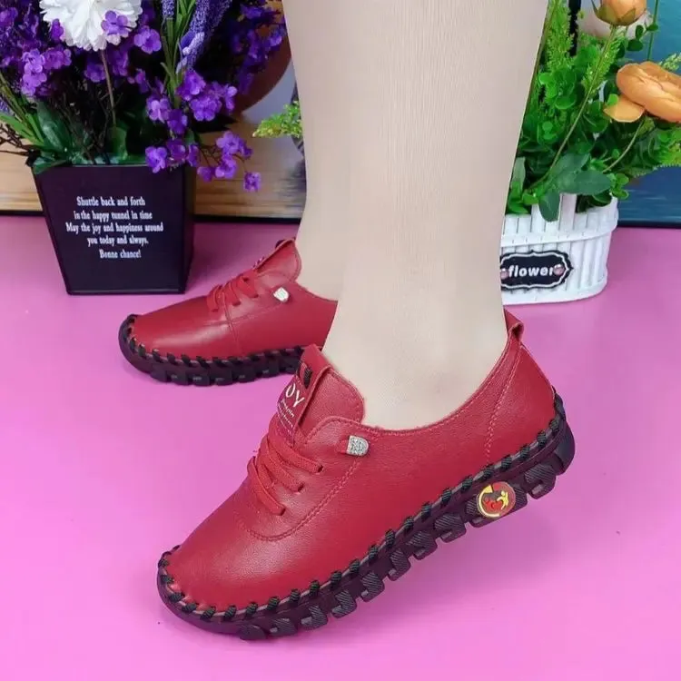 Sneakers Women Shoes Platform Loafers Lace Up Leather Flat Slip-On New Spring Casual Mom Shoe Mujer Zapatos Chaussure Femme