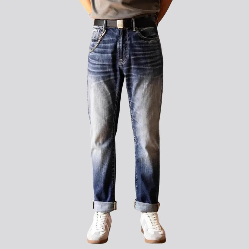 Vintage medium wash tapered men's jeans