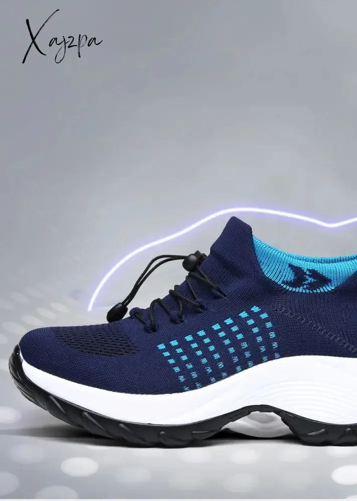Xajzpa - Women's Walking Shoes Fashion Sock Sneakers Breathe Comfortable Nursing Shoes Casual Platform Loafers Non-Slip