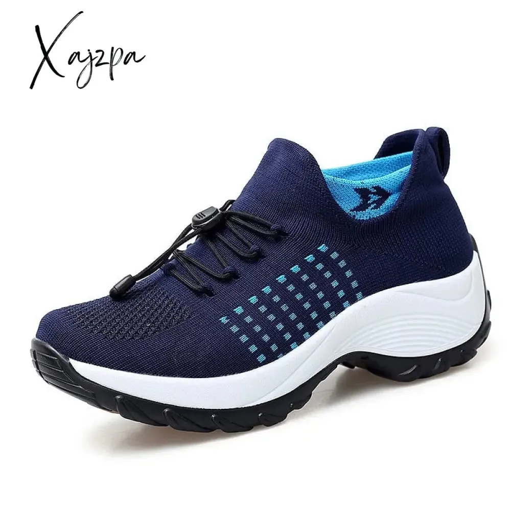 Xajzpa - Women's Walking Shoes Fashion Sock Sneakers Breathe Comfortable Nursing Shoes Casual Platform Loafers Non-Slip