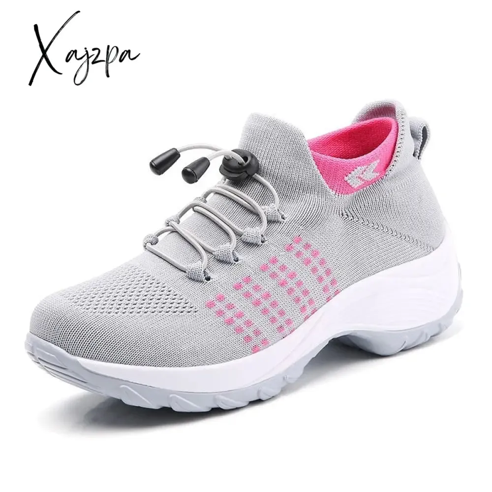 Xajzpa - Women's Walking Shoes Fashion Sock Sneakers Breathe Comfortable Nursing Shoes Casual Platform Loafers Non-Slip