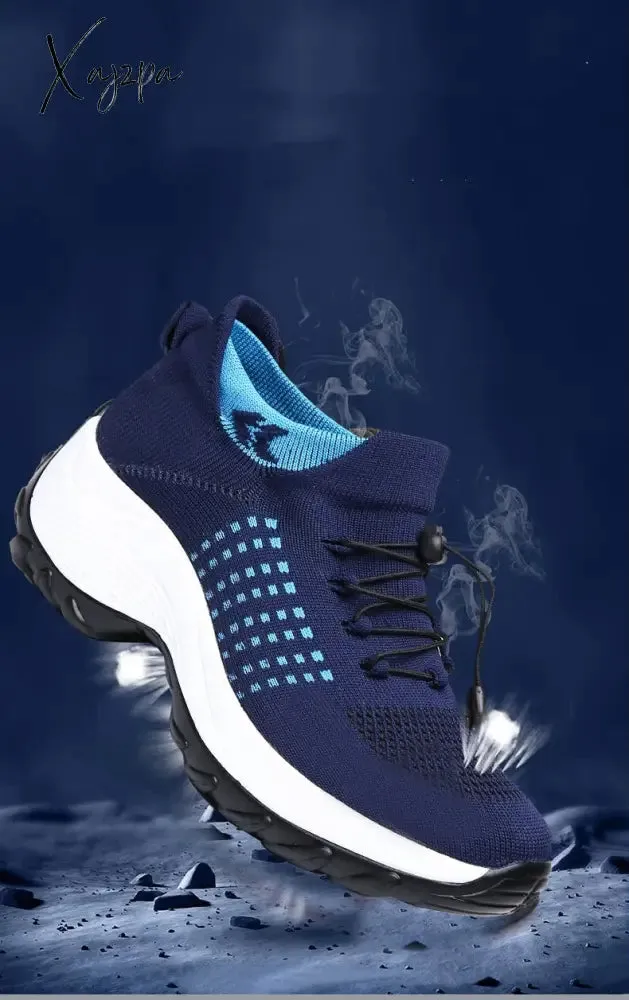 Xajzpa - Women's Walking Shoes Fashion Sock Sneakers Breathe Comfortable Nursing Shoes Casual Platform Loafers Non-Slip
