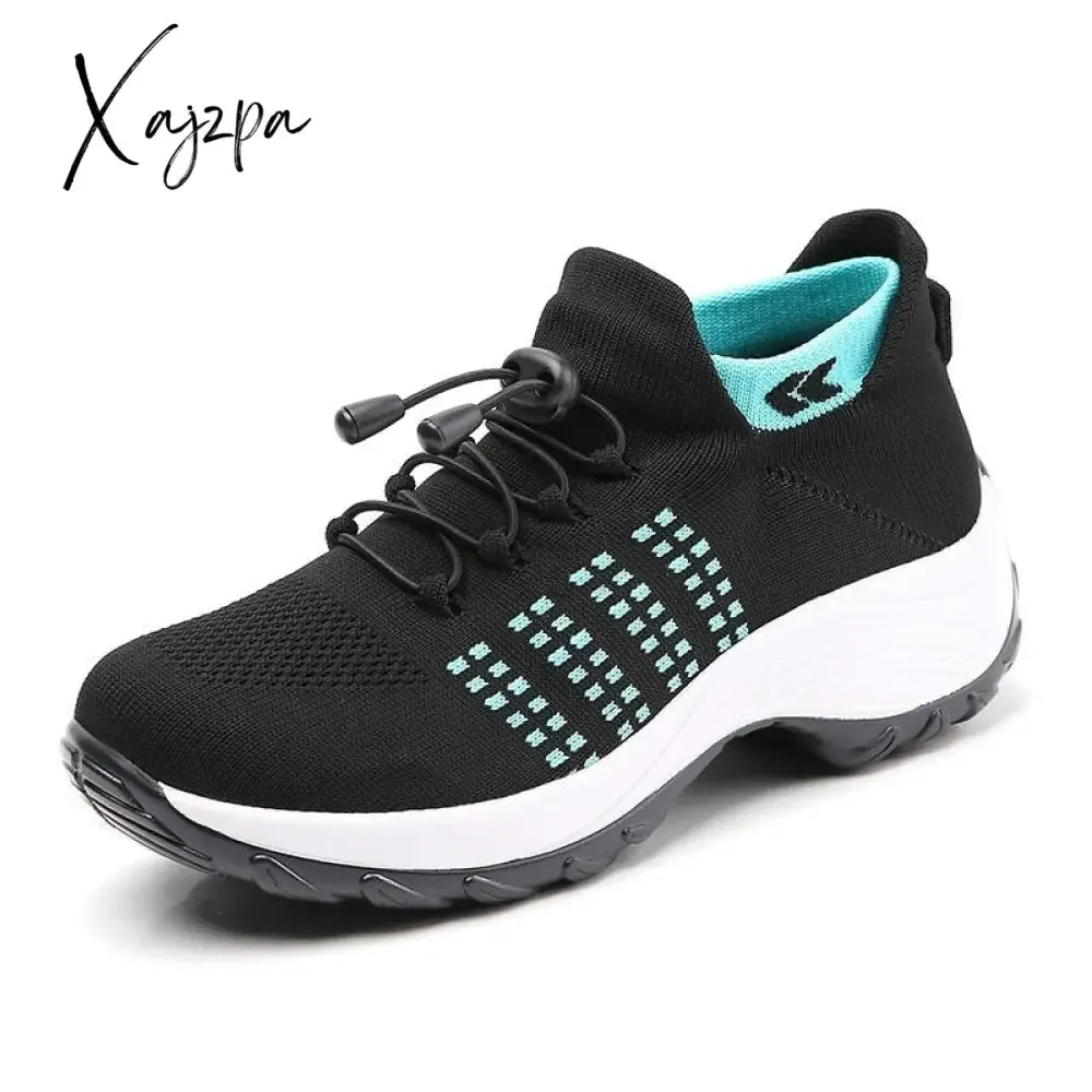 Xajzpa - Women's Walking Shoes Fashion Sock Sneakers Breathe Comfortable Nursing Shoes Casual Platform Loafers Non-Slip