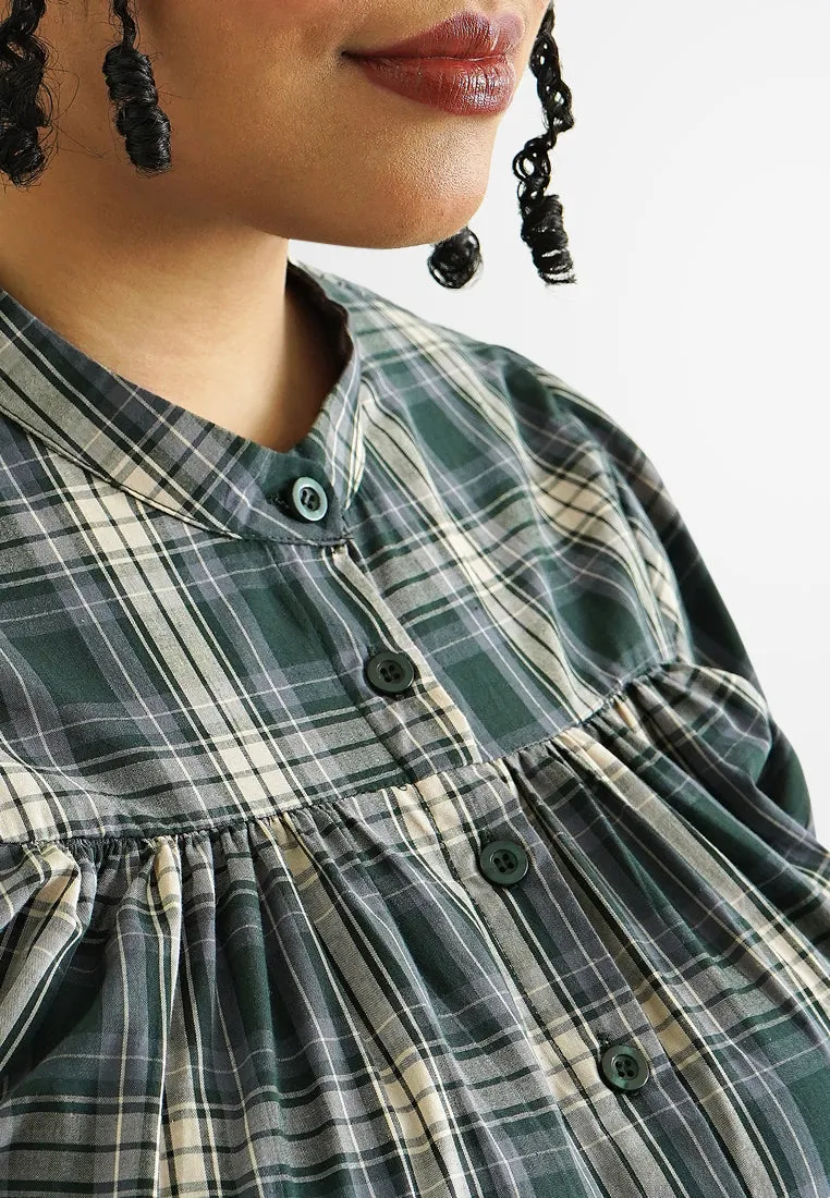 Yoshie Varsity Dolly Checkered Blouse